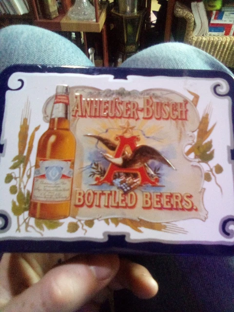 ANHEUSER-BUSCH case With 2 Playing Card Decks NEW GOLD & SILVER