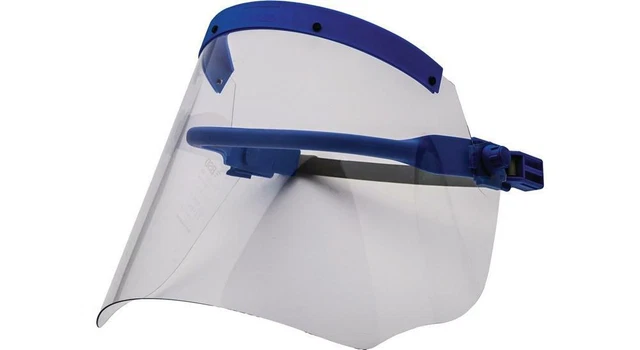 Targa protettiva elettricista VOSS trasparente, con supporto casco 500 x 250 mm EN 166,...