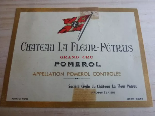 etiquette vin Chateau La fleur Petrus NM pomerol wine label bordeaux grand cru