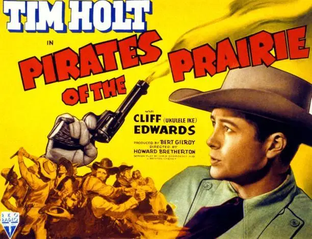 Pirates Of The Prairie Lobby Card Tim Holt on title Lobby Card 1942 Old Photo