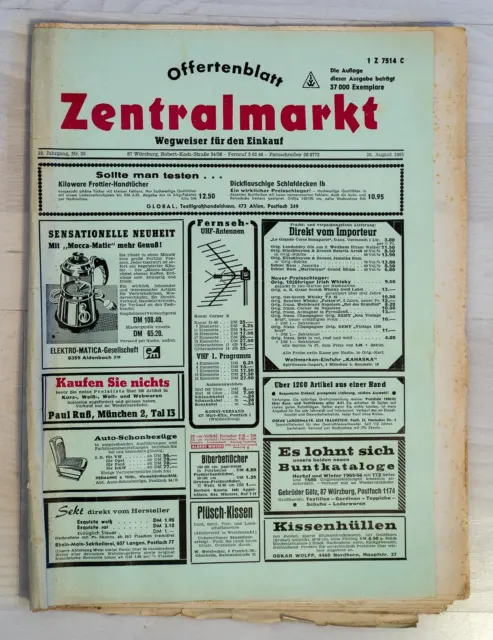 Offertenblatt Zentralmarkt Wegweiser für den Einkauf Nr. 35 28. August 1965