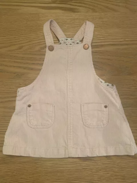 Baby Girl Zara Blush Pink Cord Pinafore Dress 6-9 Months