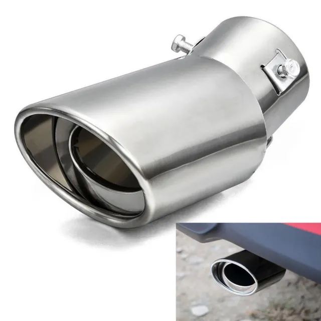 Universal Car Stainless Steel Round Rear Exhaust Muffler Tail Pipe Trim Tip End