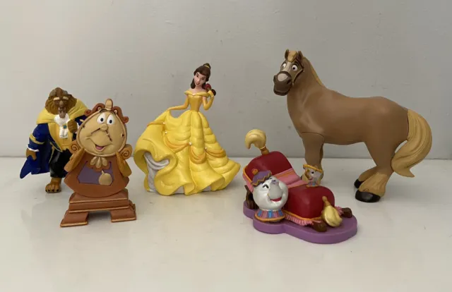 Disney Store Beauty & The Beast Figures Belle Phillip Cogsworth Chip Mrs Potts