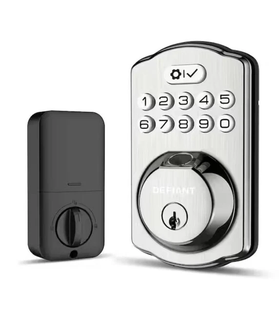 DEFIANT KS02AS SINGLE Cylinder Square Electronic Keypad Deadbolt