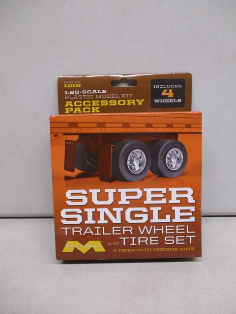 Super Single Trailer Wheel & Tire Set (4/pk) 1/25 Moebius