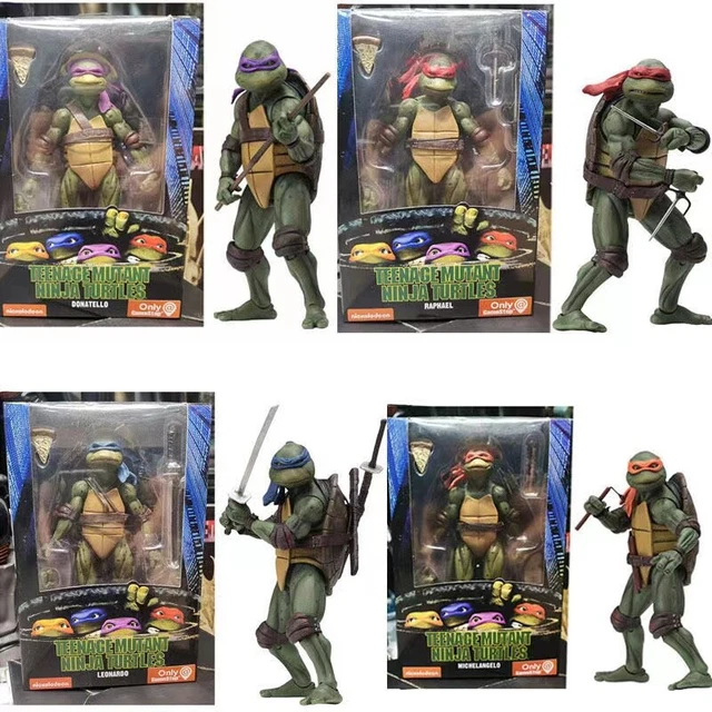 4Pcs/Set 7" NECA 1990/Movie Teenage Mutant Ninja Turtles Action Figure Toys