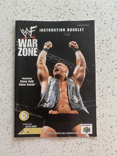 Wwf War Zone Instruction Manual Booklet Nintendo 64 N64 Warzone Vgc