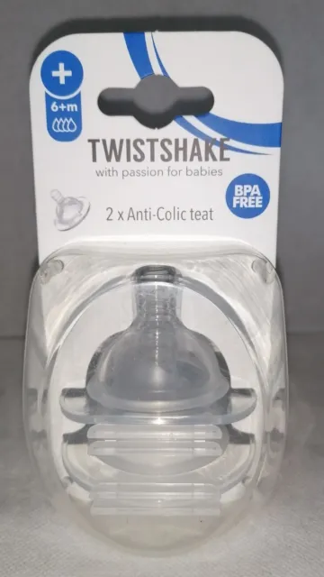 H076 - Twistshake - Anti-Kolik-Sauger Teat - Gr. + 6 Monate - 2er Pack - NEU