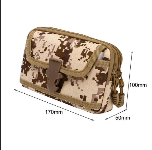 Sacoche De Ceinture Militaire Camouflage - Taille Moyenne - Vert - Neuf Avec étiquettes - Nylon