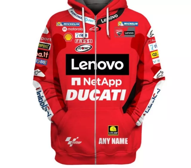 Felpa stampa 3D DUCATI corse fan con cappuccio MOTOGP MTB inverno/autunno sport