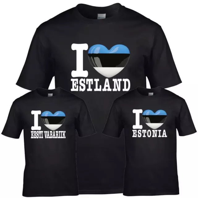 Shirt LOVE ESTLAND Herren WM Trikot Liebe Herz Land EM ESTONIA FanShirts4u