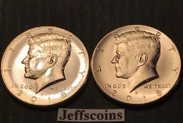 2018 P&D Kennedy Half Dollars Kenedy PD MINT ROLL Clad 50¢ 2 Uncirculated Coins 2