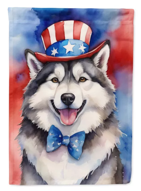 Alaskan Malamute Patriotic USA American Flag Garden Size DAC5636GF