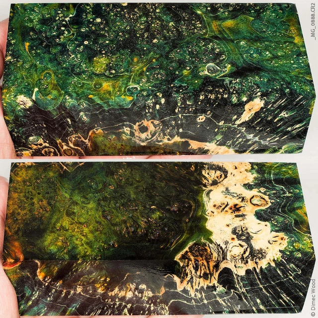 Caja de madera estabilizada bloque de burl de saúco, bloque de mango de...
