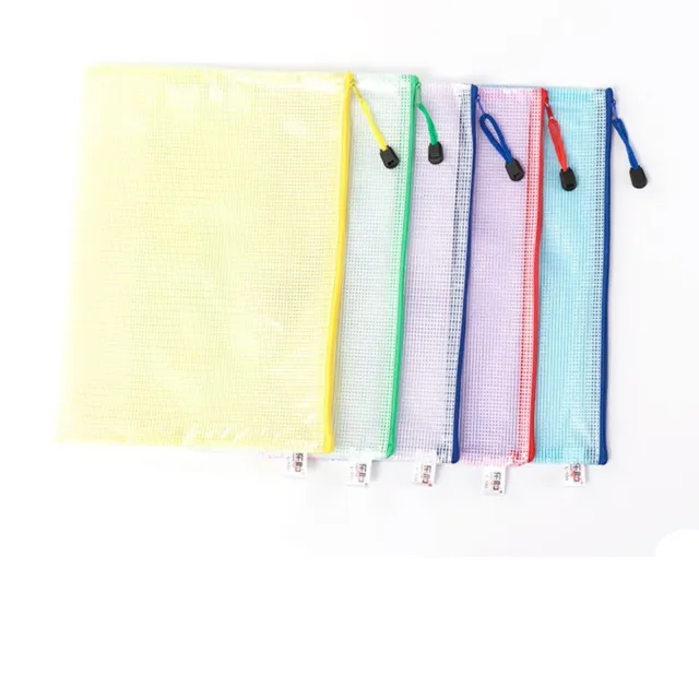 Plastic PVC Storage Document Folder Zip Lock Bag Wallet Pocket Zipper File Bags