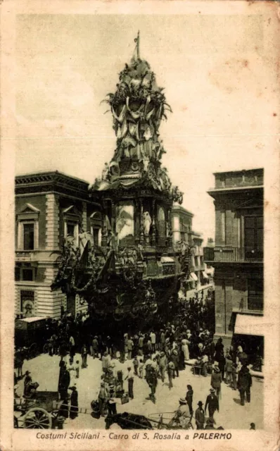 Palermo Carro di S. Rosalia Costumi Siciliani  F. piccolo non spedita