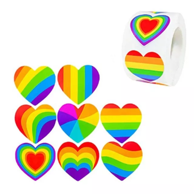 Self Adhesive Sticker Roll Heart Shaped Label Roll Tape  Support LGBT Causes