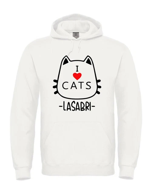 Felpa cappuccio I LOVE CATS Sabrigamer - Lasabrigamer - gattini LA SABRI Unisex