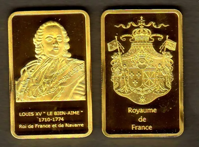 ★★★★★ MAGNIFIQUE MEDAILLE PLAQUéE OR ● ROIS DE FRANCE ● LOUIS XV ★★★★★