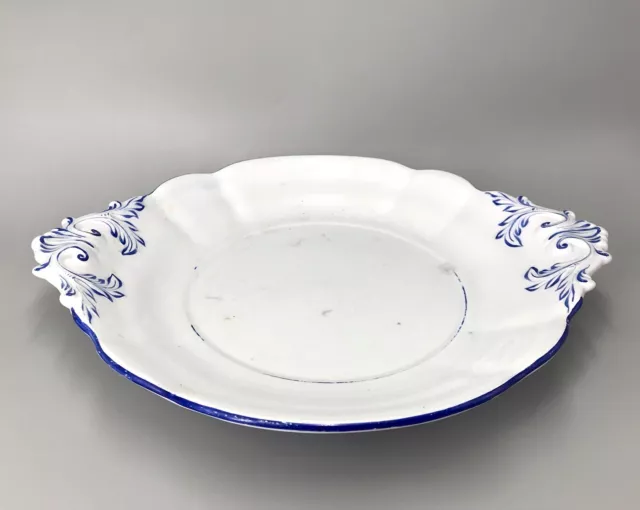 Antik uralt Villeroy&Boch Keramik Servierschale Zierschale um 1830-70 weiß blau 2