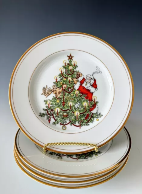 Fitz and Floyd St. Nicholas Salad / Dessert Plates 7 1/2" Japan Set/4 EXC COND!