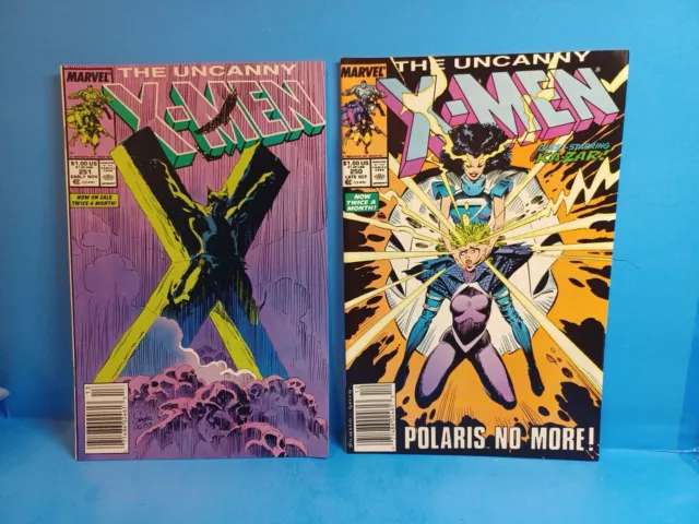 The Uncanny X-Men #250 +#251 Newsstand Variant - Iconic Wolverine  Marvel Comics