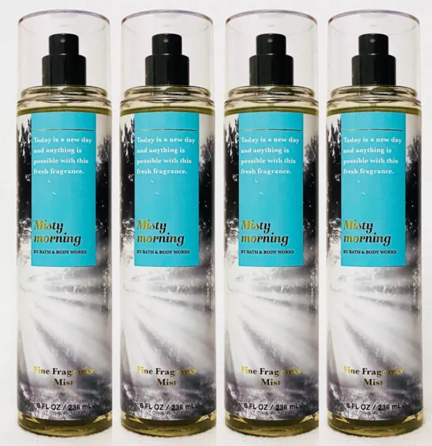 4 Bath & Body Works MISTY MORNING Fine Fragrance Mist Body Spray 8 oz