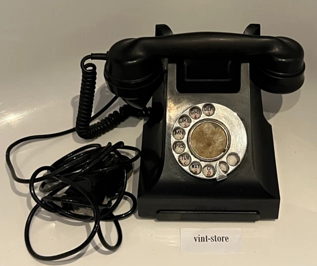 ORIGINAL VINTAGE GPO 332F Bakelite Rotary Telephone. Original junction ...