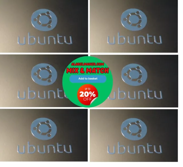 Ubuntu Sticker Silver Linux Server Edition versione miglior Linux Distro Pro QTY 1