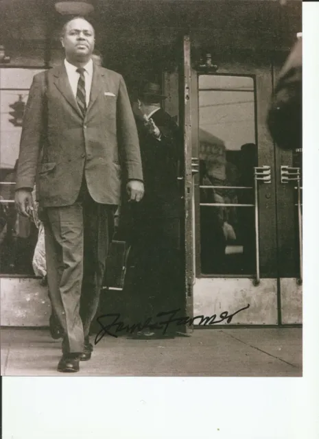 Beautiful 8x10 signed photo of James Farmer, civil rights hero!  Near mint RARE!