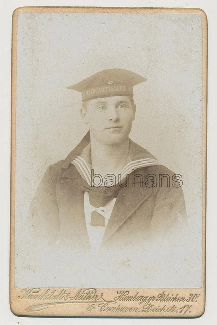 CDV Portrait Matrose-Kaiserliche Marine-Hamburg - Artillerie Abt. (3586)