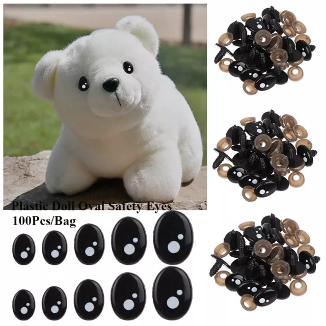 Children For White Bear Puppet Crafts Plush Doll Accessories Oval Safety Eyes