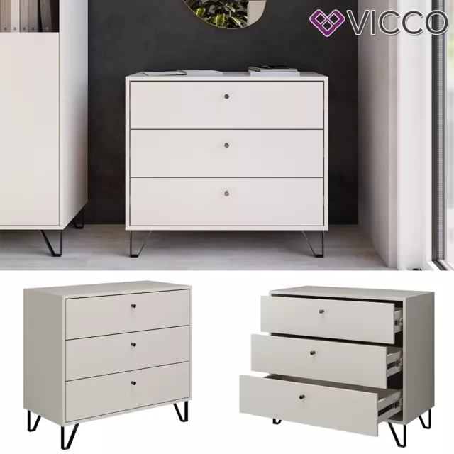 Sideboard Aldo Cashmere 84 x 40 cm Kommode 3 Schubladen Vicco