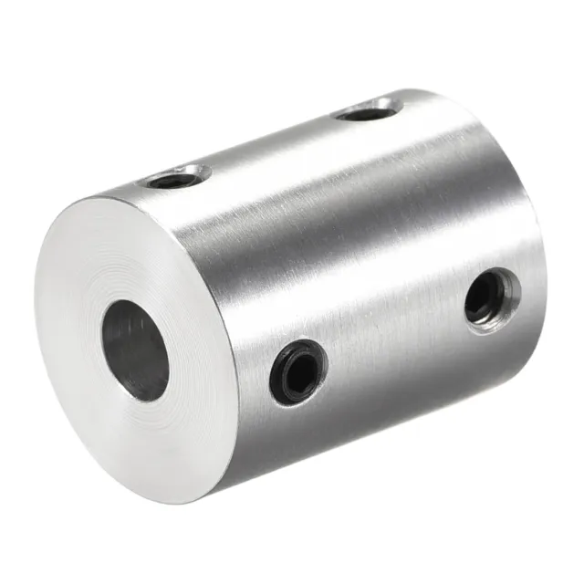 6mm to 6.35mm Bore Rigid Coupling 25mm Length 20mm Diameter Coupler Silver