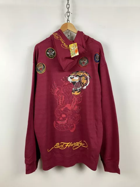 NWT Ed Hardy by Christian Audigier Red Tiger Hoodie Size 3XL