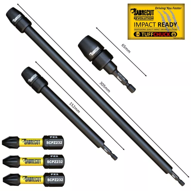 SabreCut Professional 60mm - 305mm Impact Bit Holders Milwaukee DeWalt