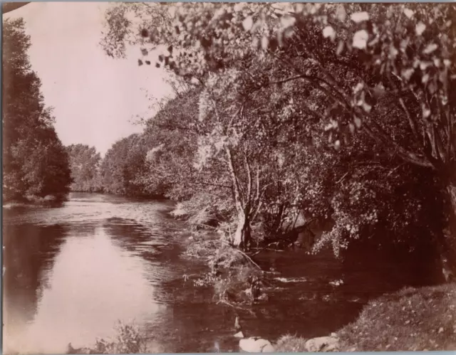 France, Arcy-sur-Cure, paysage, la Fontaine Vintage albumen print Tirage album