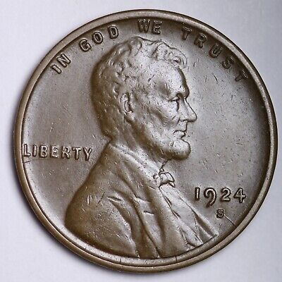 1924-S Lincoln Wheat Cent Penny CHOICE AU / UNC AU/ *UNCIRCULATED* MS E123 VBF