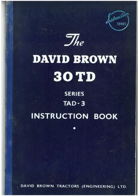 David Brown Tractor 30Td Operators Manual