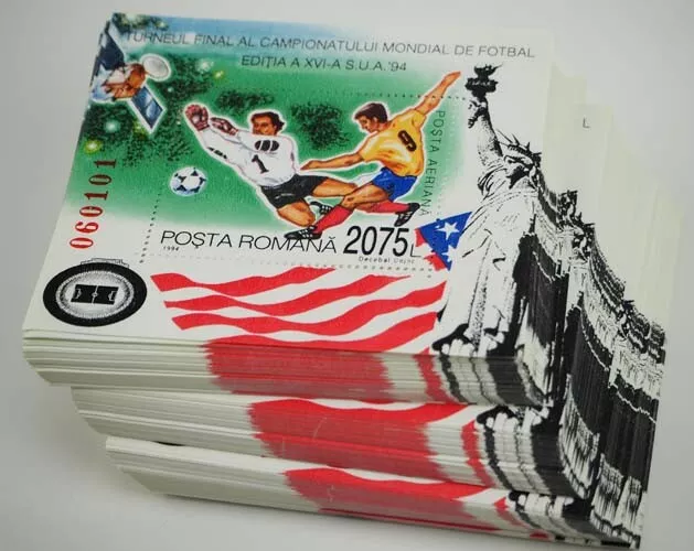 1994 Rumänien; 300 Blocks Fußball-WM, postfrisch/MNH, Bl. 290, ME 1200,-