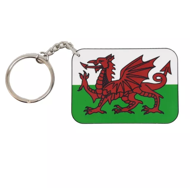 WELSH keyring Flag Wales Dragon hard plastic keychain fob CYMRU