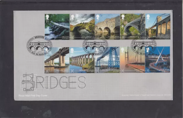 GB 2015  Bridges First Day Cover RM FDC Bath pictorial pmk shows Pulteney Bridge