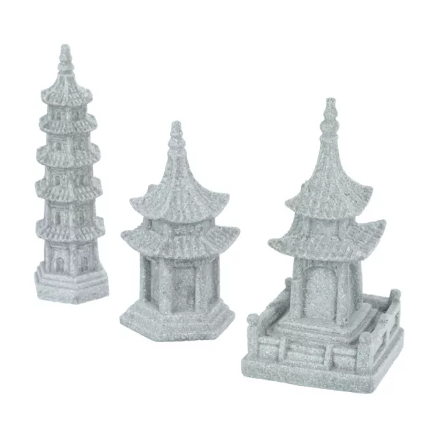 Mini Pagoda Ornaments for Zen Gardens: Set of 3