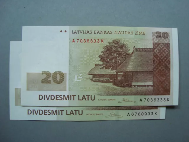 Latvia Lettland  ONE 20 latu 2009 banknote series A ******* K UNC