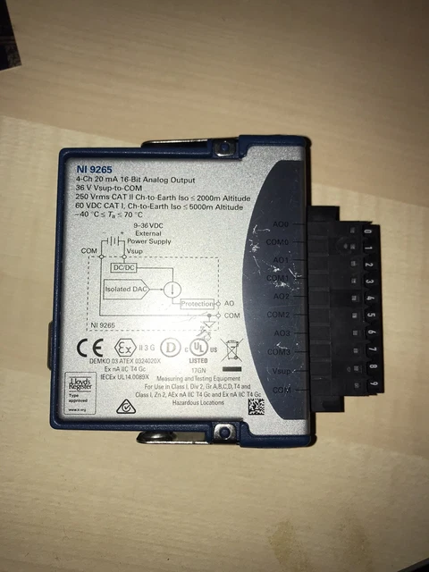 National Instruments NI 9265 modulo C-Series 4-Ch 16 bit uscita analogica
