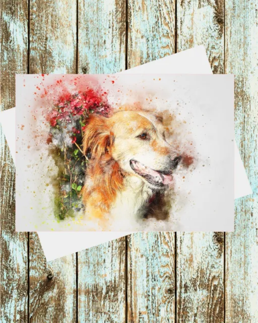 Set Of 6 Greeting Cards 5x7 Watercolor Art a Dog