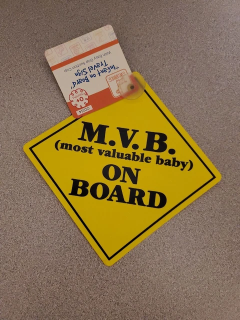 Swiggles M.V.B. Most Valuable Baby On Board Car Window Sign