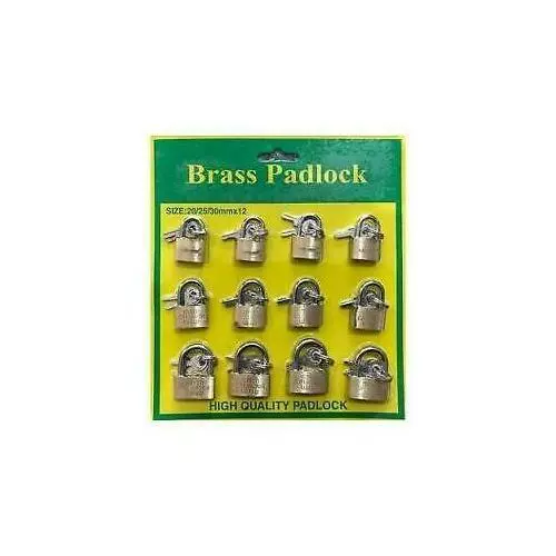 NEW 12 x BRASS PADLOCK 20,25,30mm Small/Mini/Tiny Tool/Locker Security Lock 2