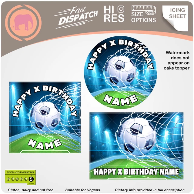 FOOTBALL SOCCER BALL Cake Topper Personalised Edible Icing 4 sizes inc